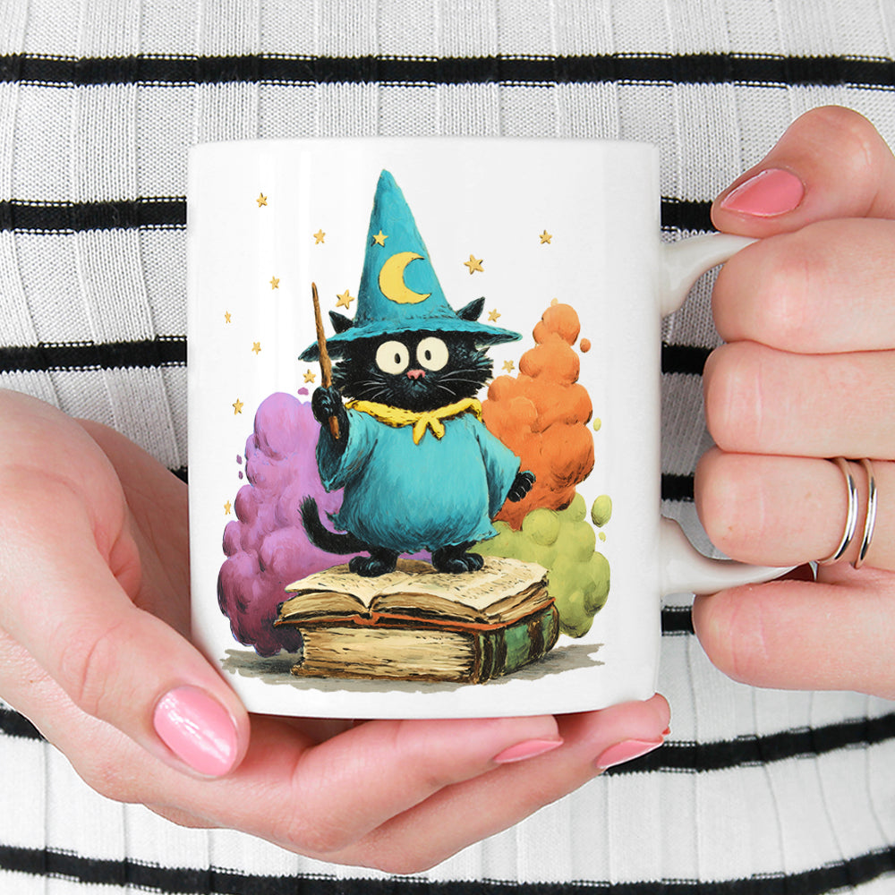 Bookish Wizard Cat Mug