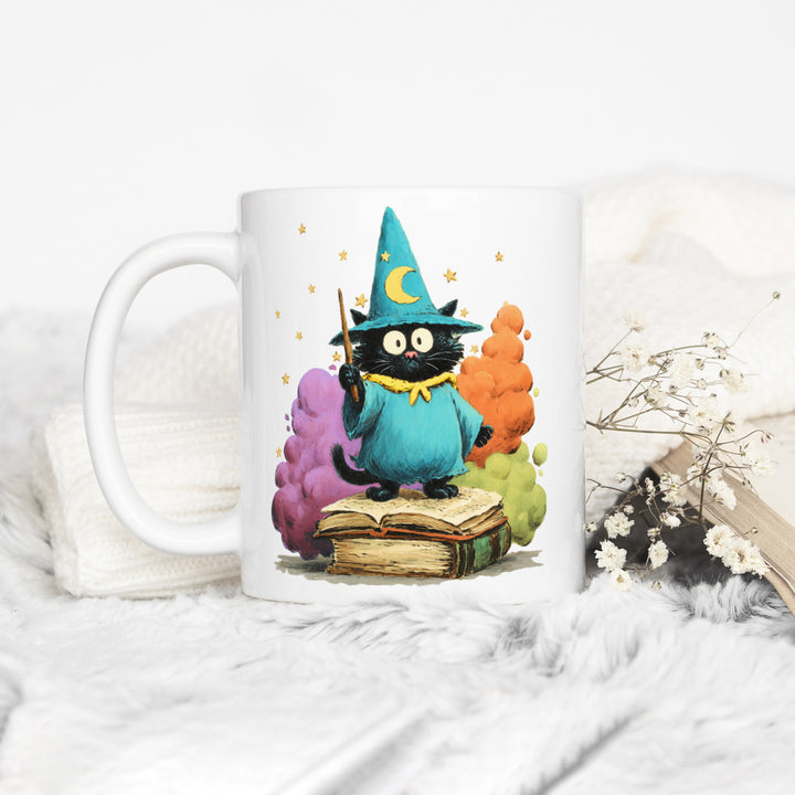 Bookish Wizard Cat Mug
