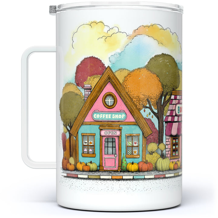 Cozy Fall Storefront Insulated Travel Mug