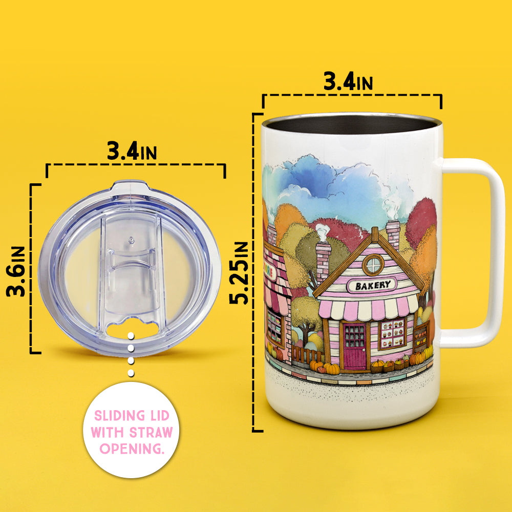 Cozy Fall Storefront Insulated Travel Mug