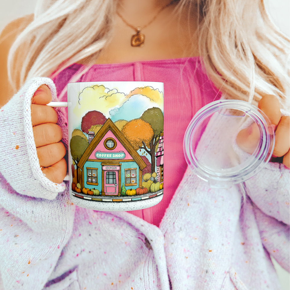 Cozy Fall Storefront Insulated Travel Mug