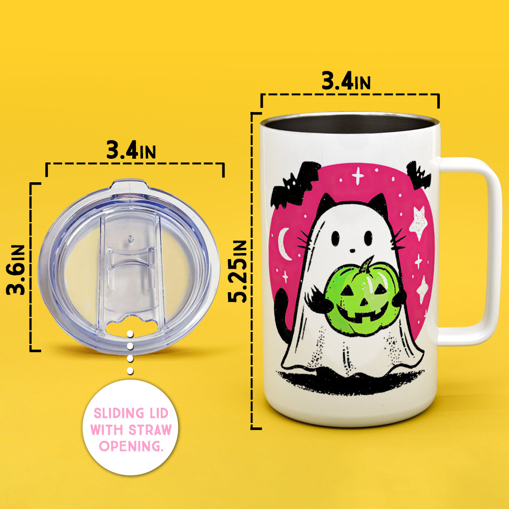 Ghost Kitty Insulated Travel Mug
