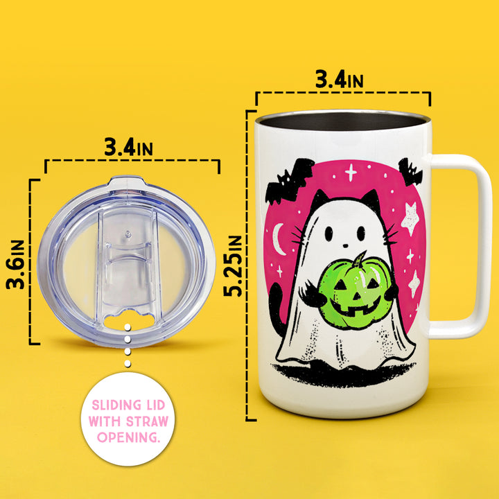 Ghost Kitty Insulated Travel Mug