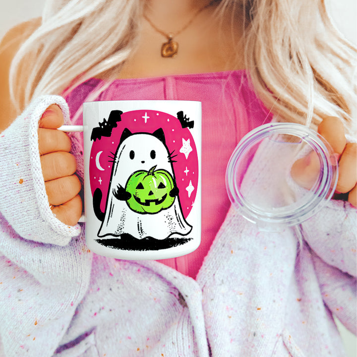 Ghost Kitty Insulated Travel Mug