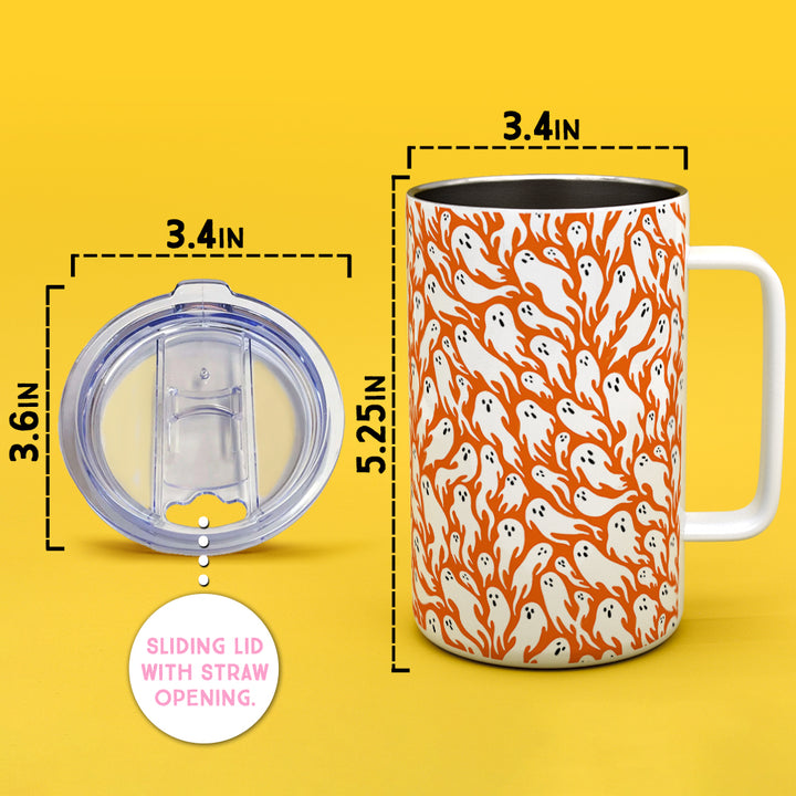Ghost Pattern Insulated Travel Mug