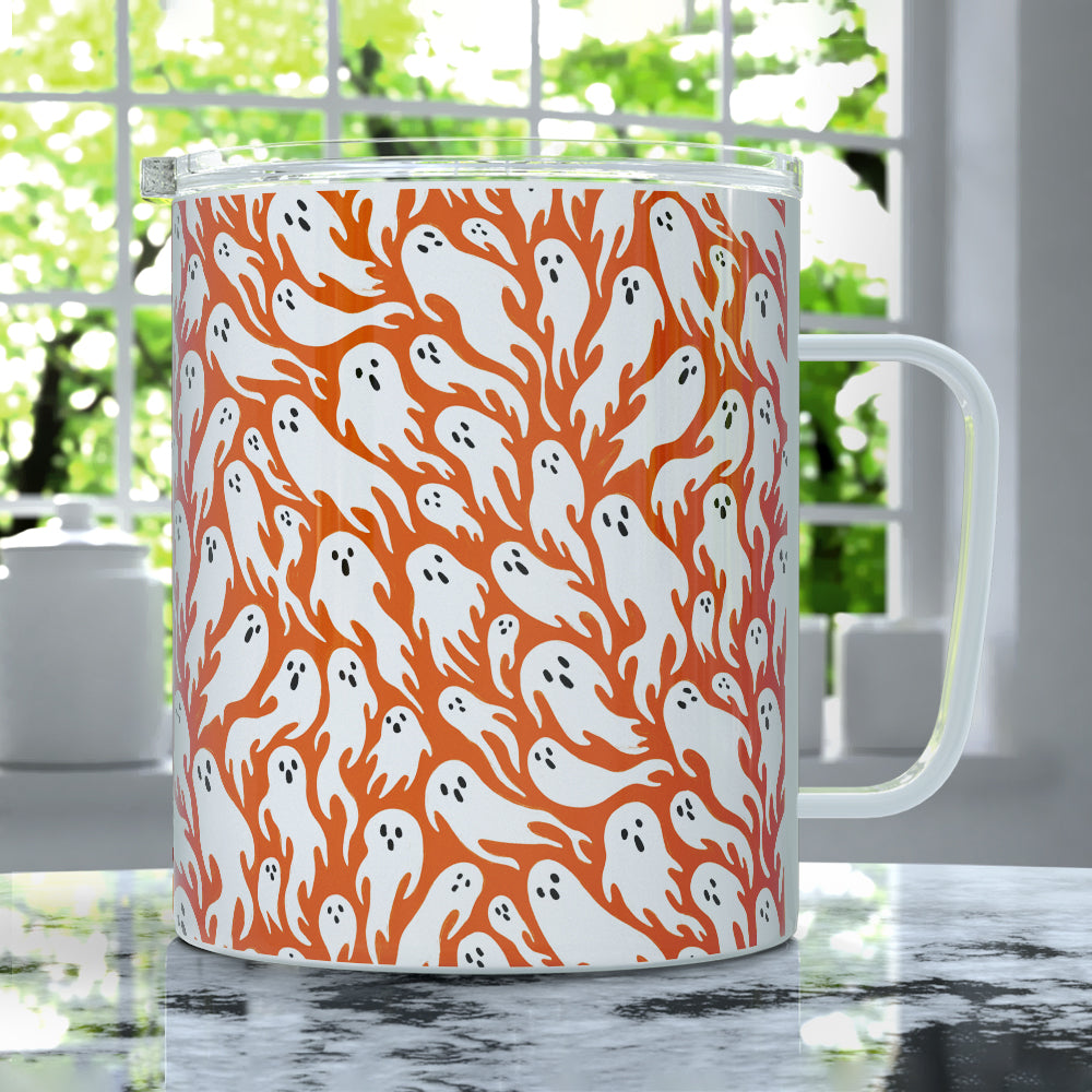 Ghost Pattern Insulated Travel Mug