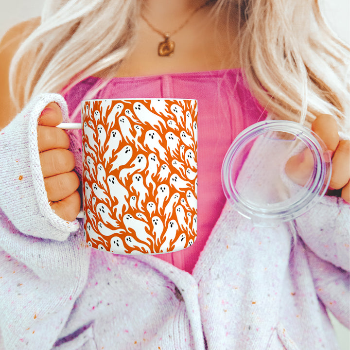 Ghost Pattern Insulated Travel Mug