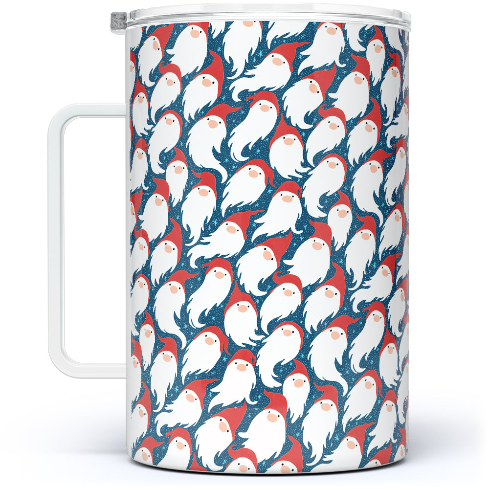 Gnome Santa Pattern Insulated Travel Mug