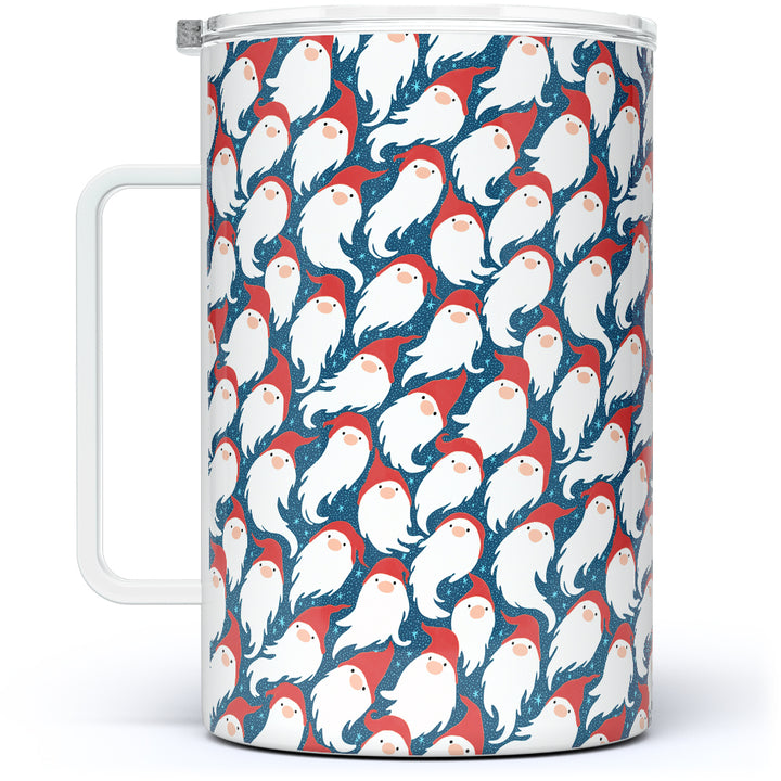Gnome Santa Pattern Insulated Travel Mug