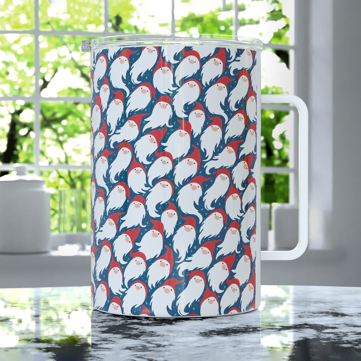 Gnome Santa Pattern Insulated Travel Mug