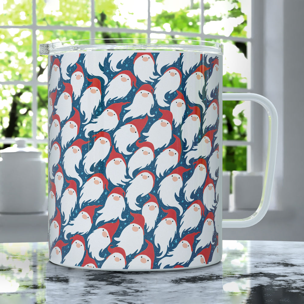 Gnome Santa Pattern Insulated Travel Mug