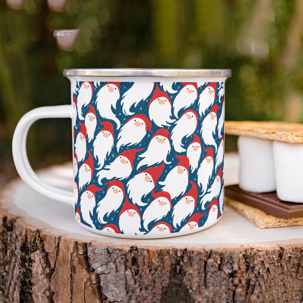 Gnome Santa Pattern Camp Mug
