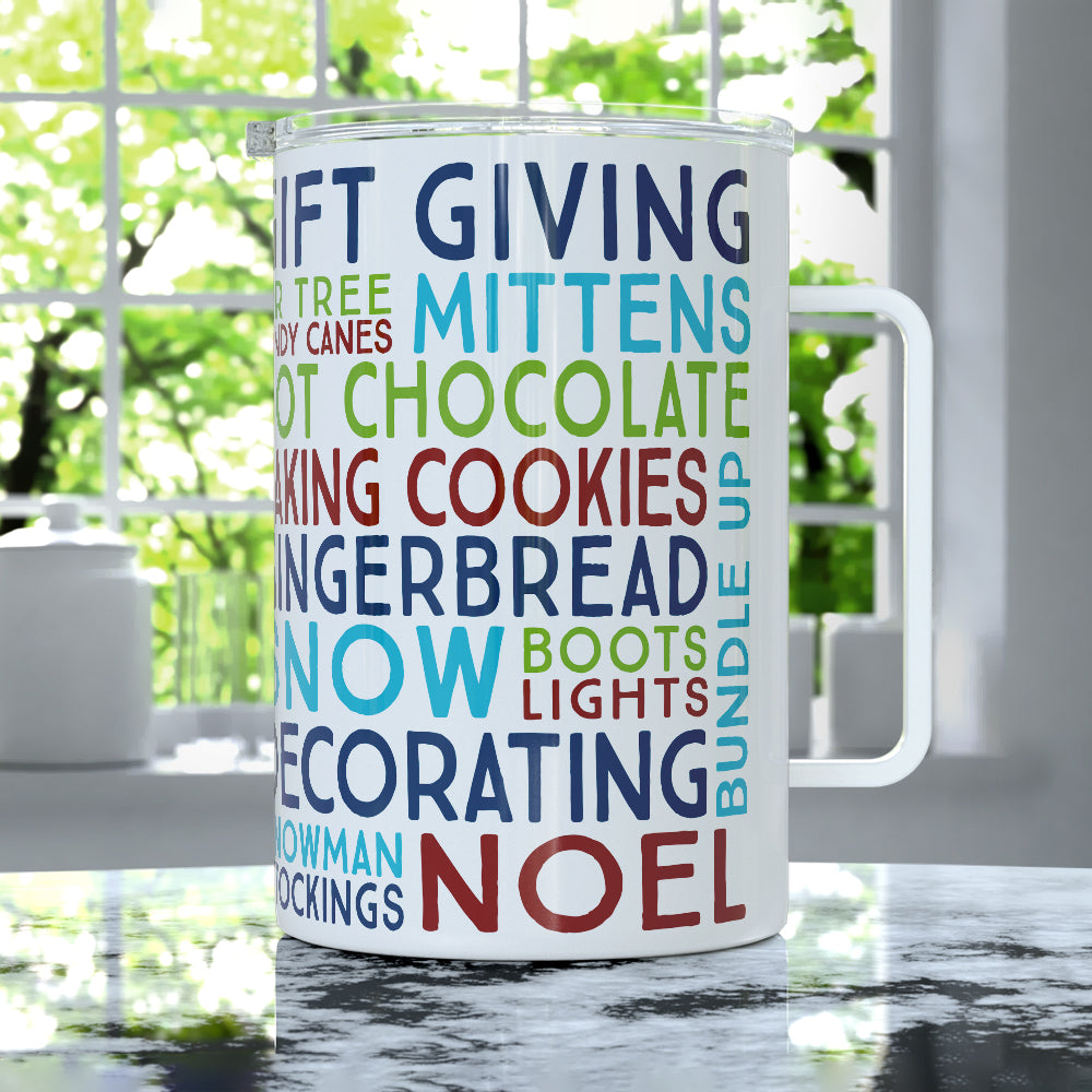Winter Christmas Holiday Insulated Travel Mug