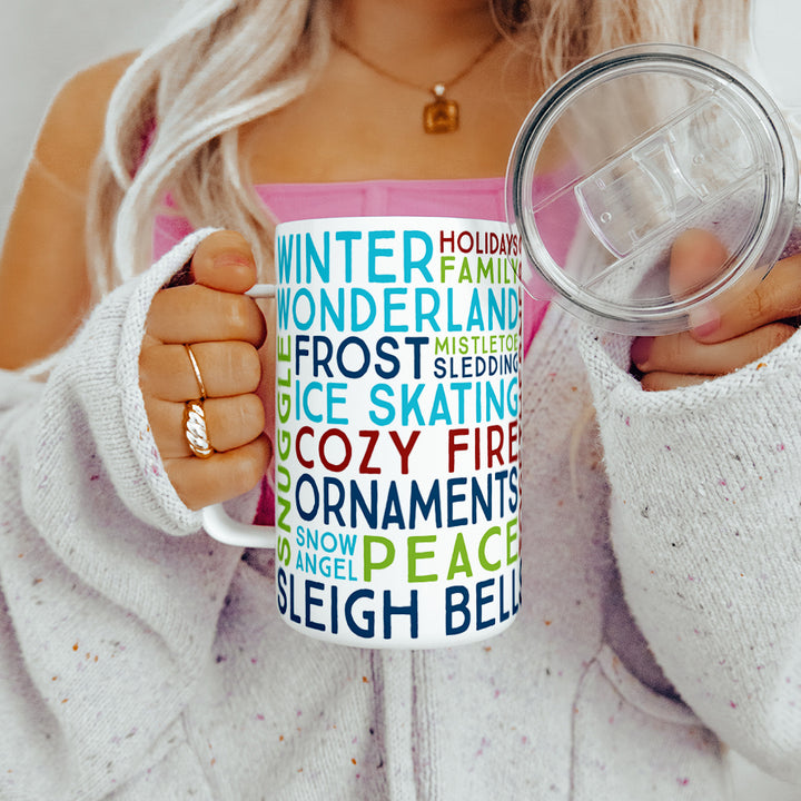 Winter Christmas Holiday Insulated Travel Mug