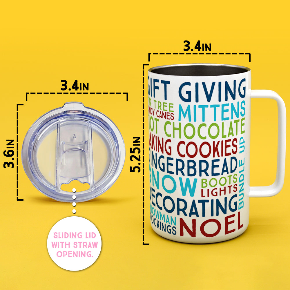 Winter Christmas Holiday Insulated Travel Mug