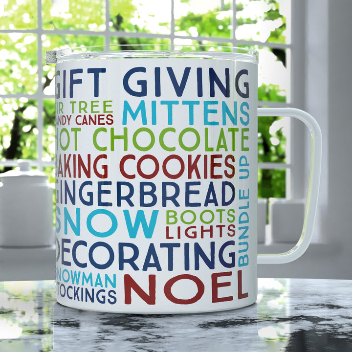 Winter Christmas Holiday Insulated Travel Mug