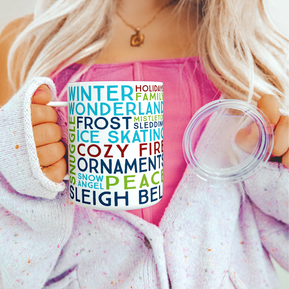 Winter Christmas Holiday Insulated Travel Mug