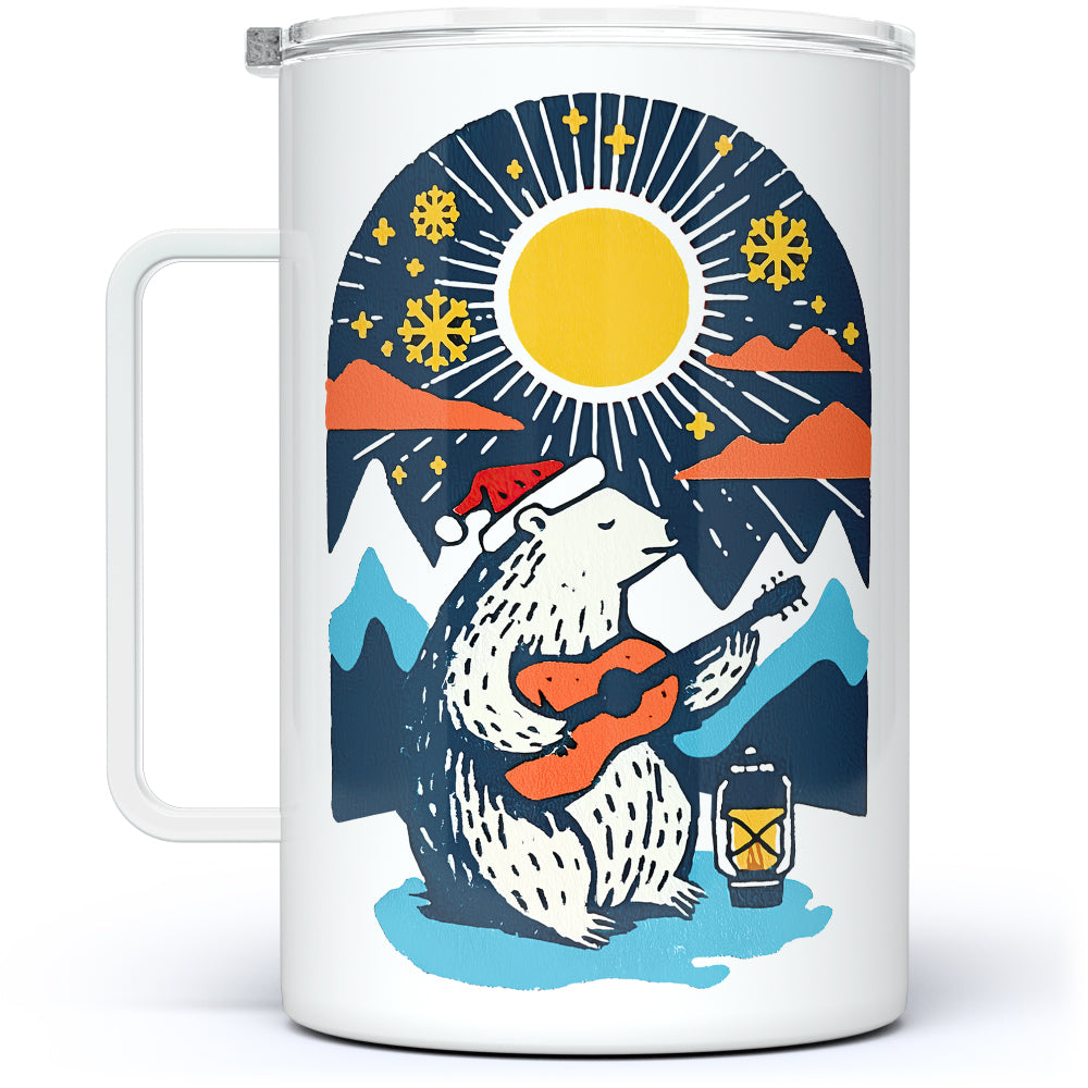 Retro Polar Bear Insulated Travel Mug