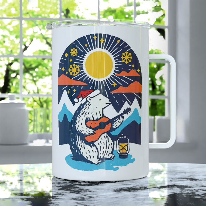Retro Polar Bear Insulated Travel Mug
