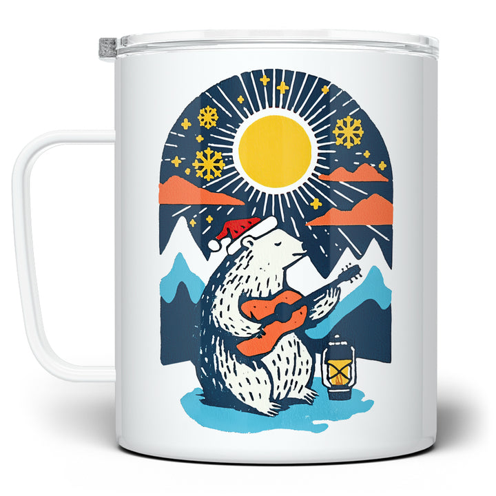 Retro Polar Bear Insulated Travel Mug