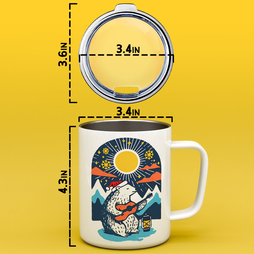Retro Polar Bear Insulated Travel Mug