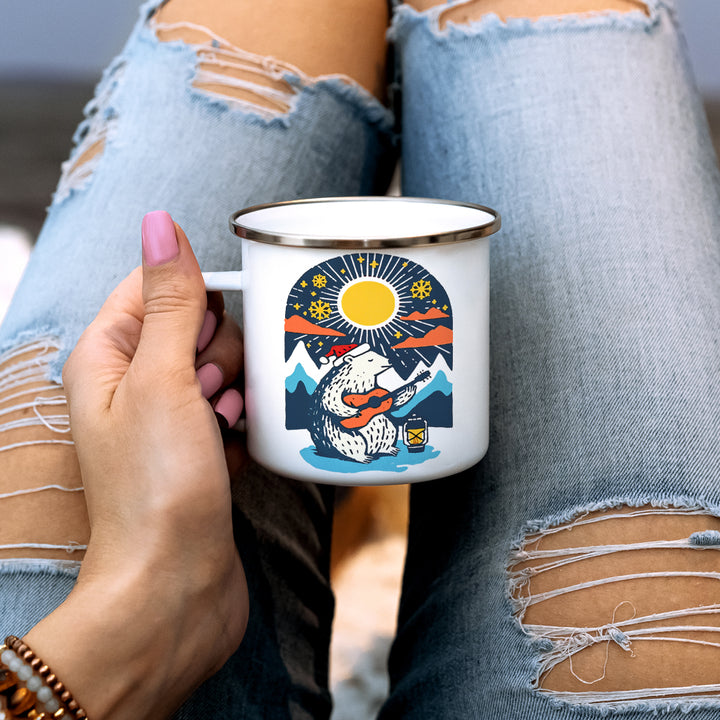 Retro Polar Bear Camp Mug