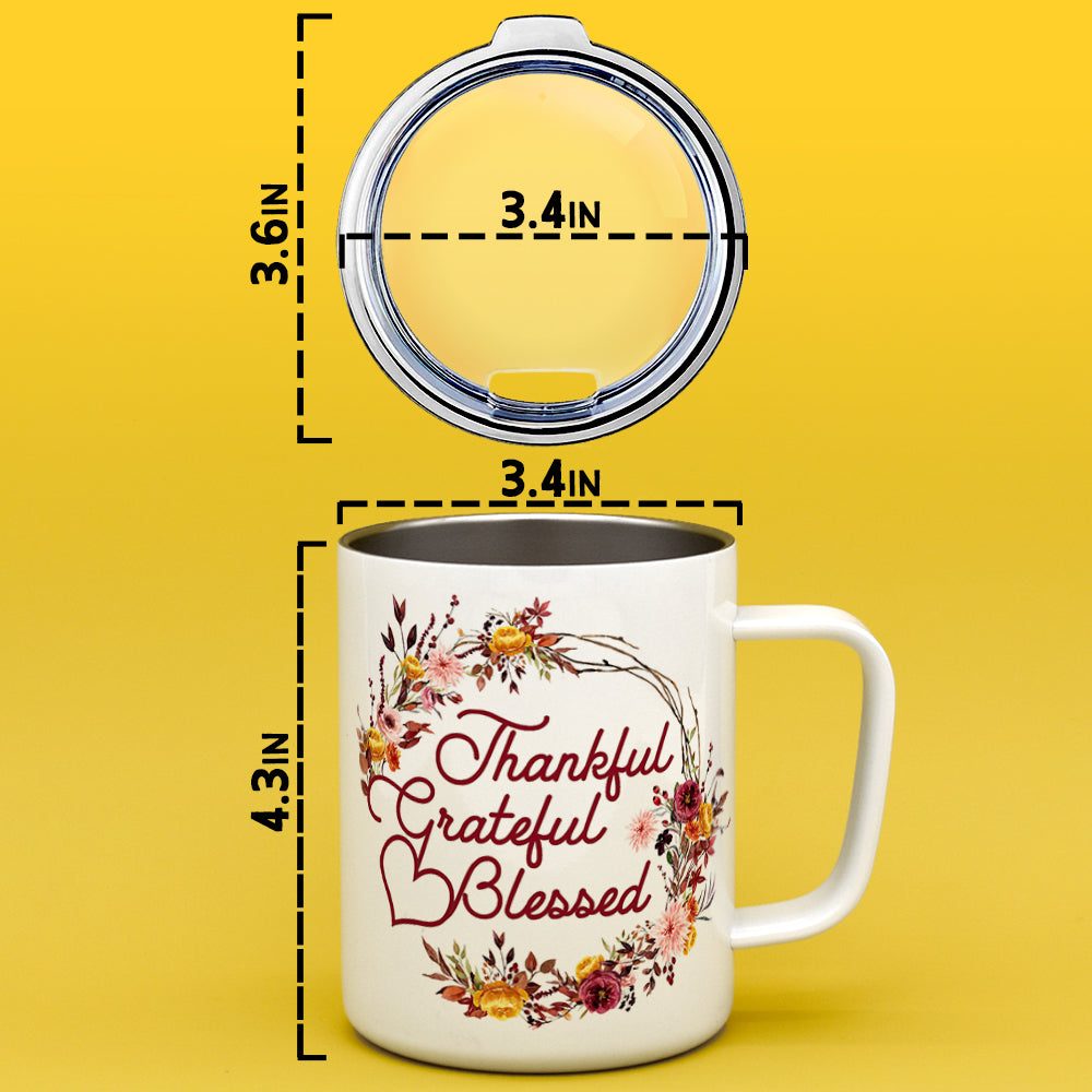 Thankful Grateful Blessed Insulated Travel Mug