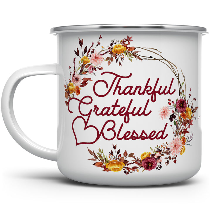 Thankful Grateful Blessed Camp Mug
