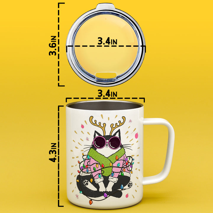 Groovy Holiday Cat Insulated Travel Mug