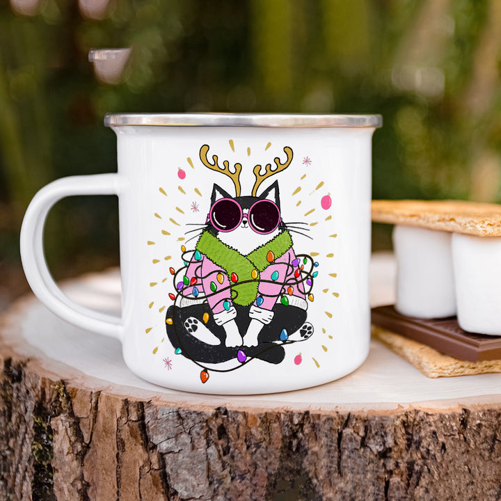 Groovy Holiday Cat Camp Mug