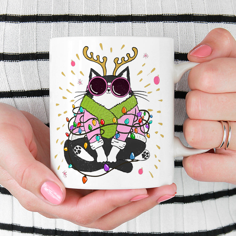 Groovy Holiday Cat Mug