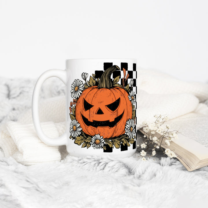 Checkered Pumpkin Mug