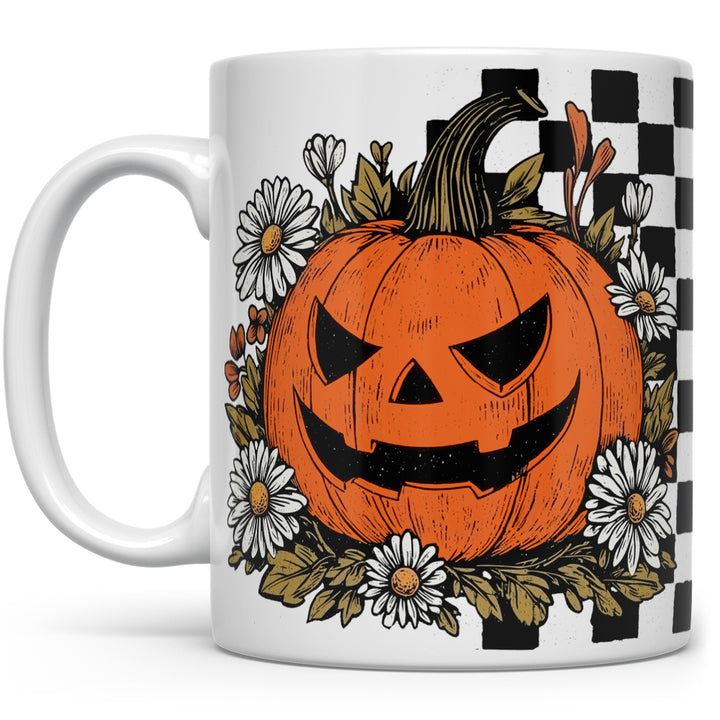 Checkered Pumpkin Mug
