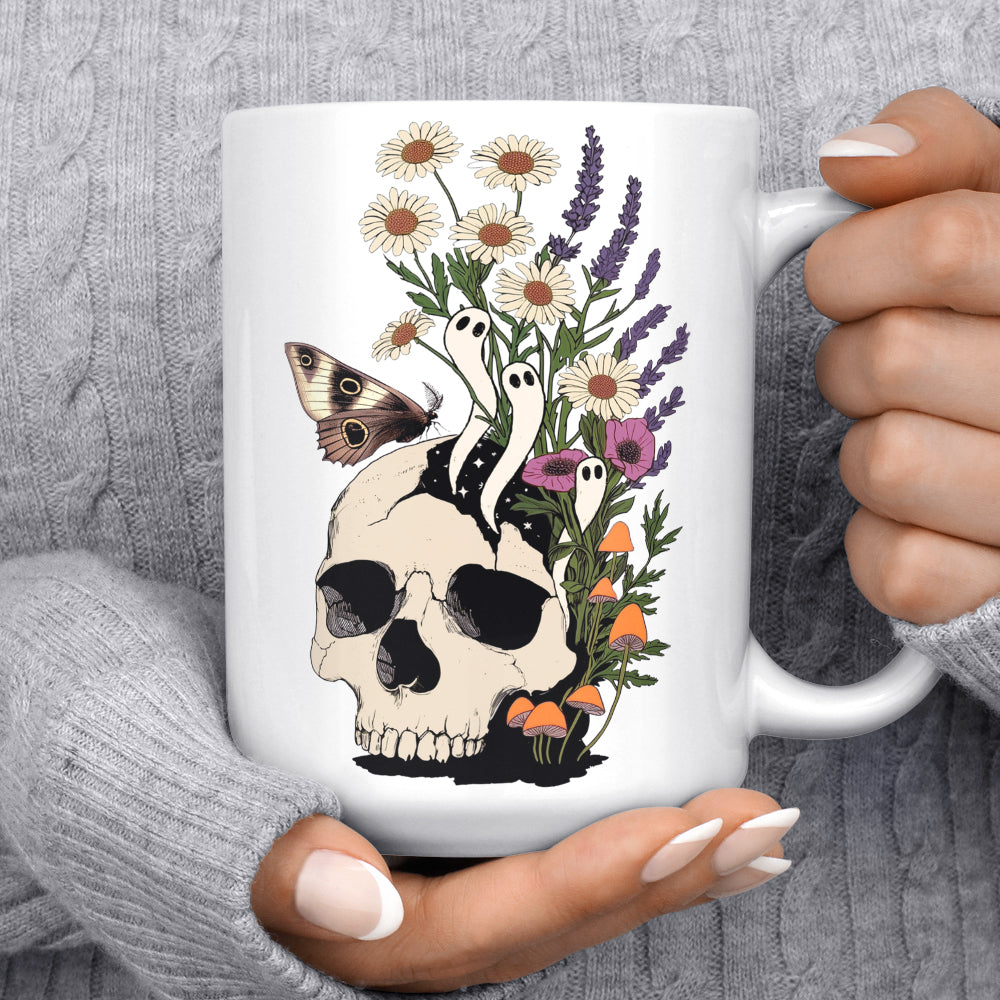 Floral Skull Mug