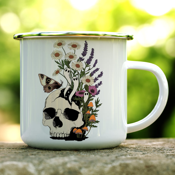 Floral Skull Camp Mug