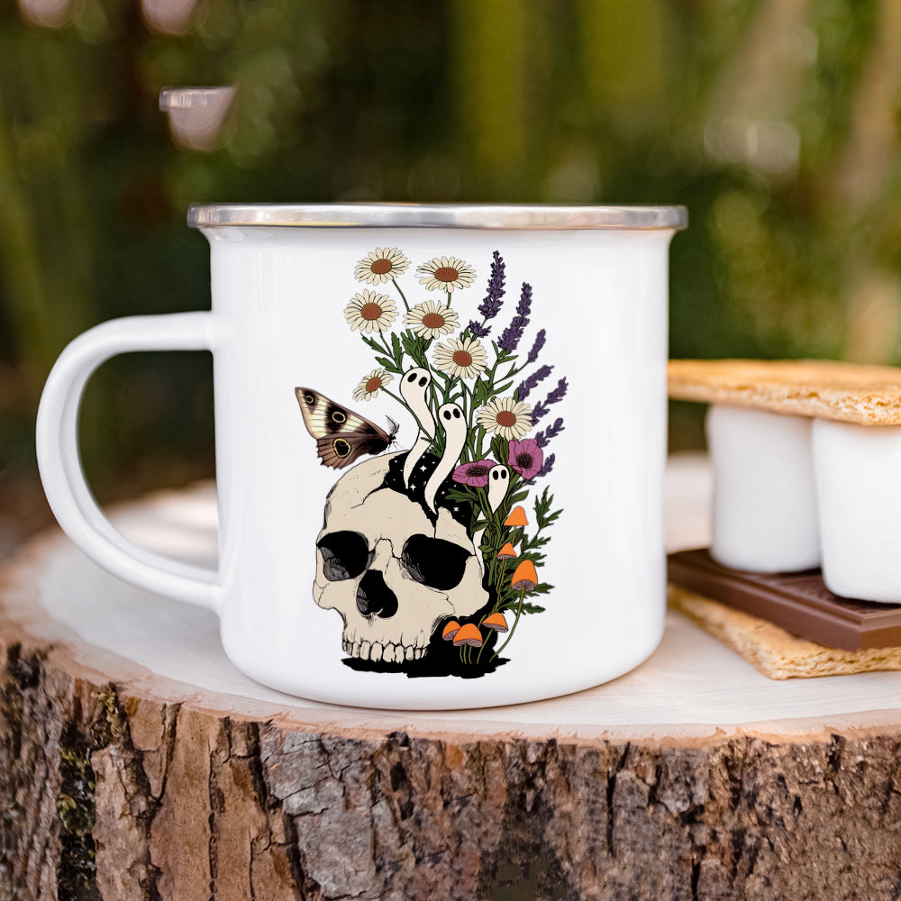 Floral Skull Camp Mug