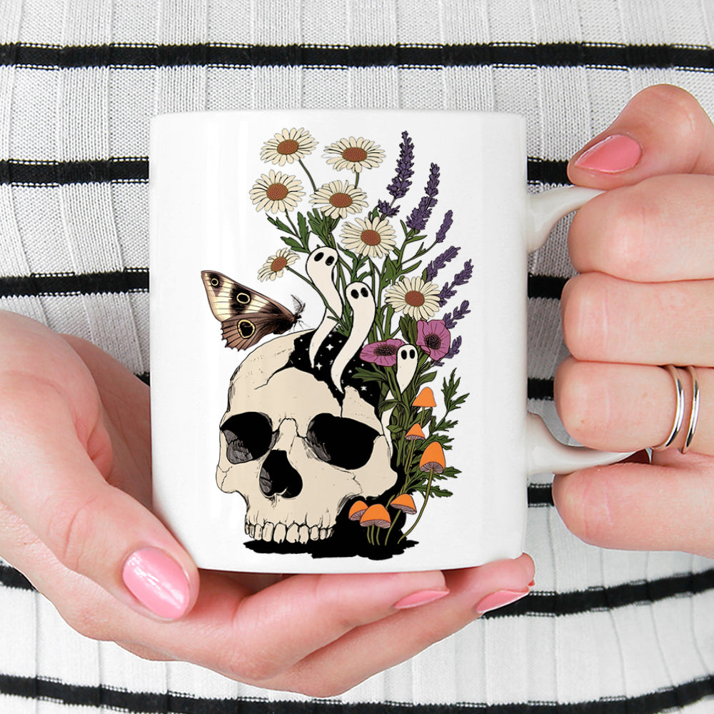 Floral Skull Mug
