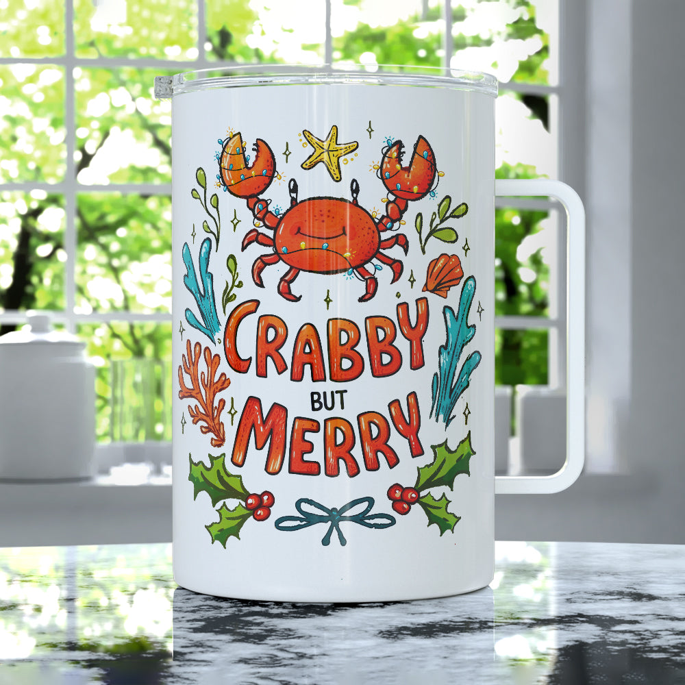 Crabby But Merry Insulated Travel Mug