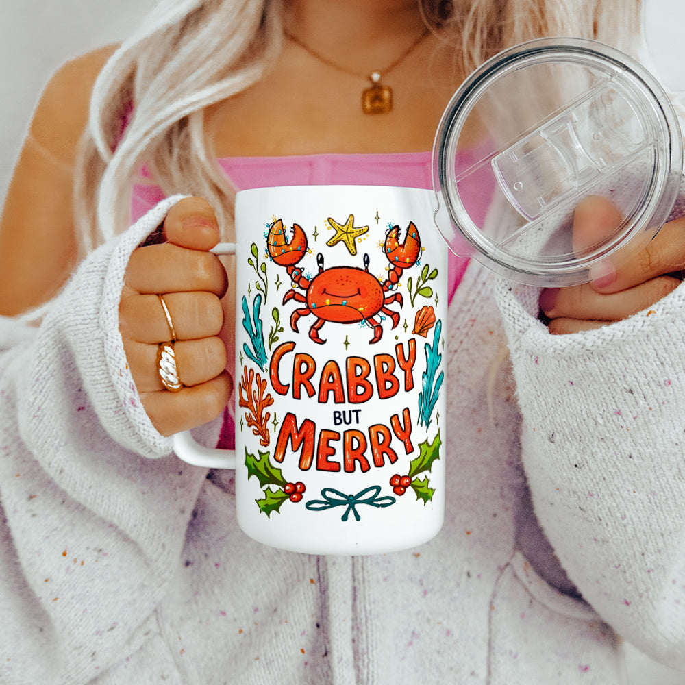 Crabby But Merry Insulated Travel Mug