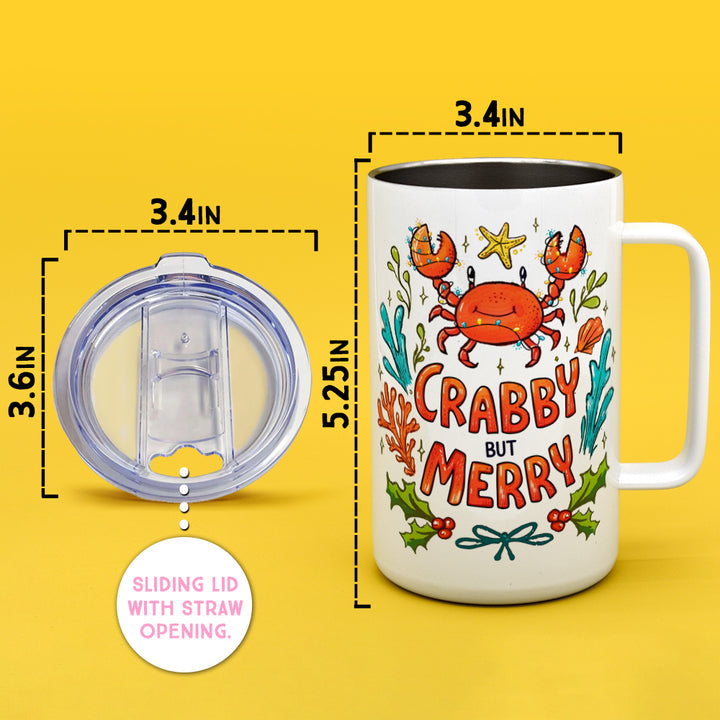 Crabby But Merry Insulated Travel Mug