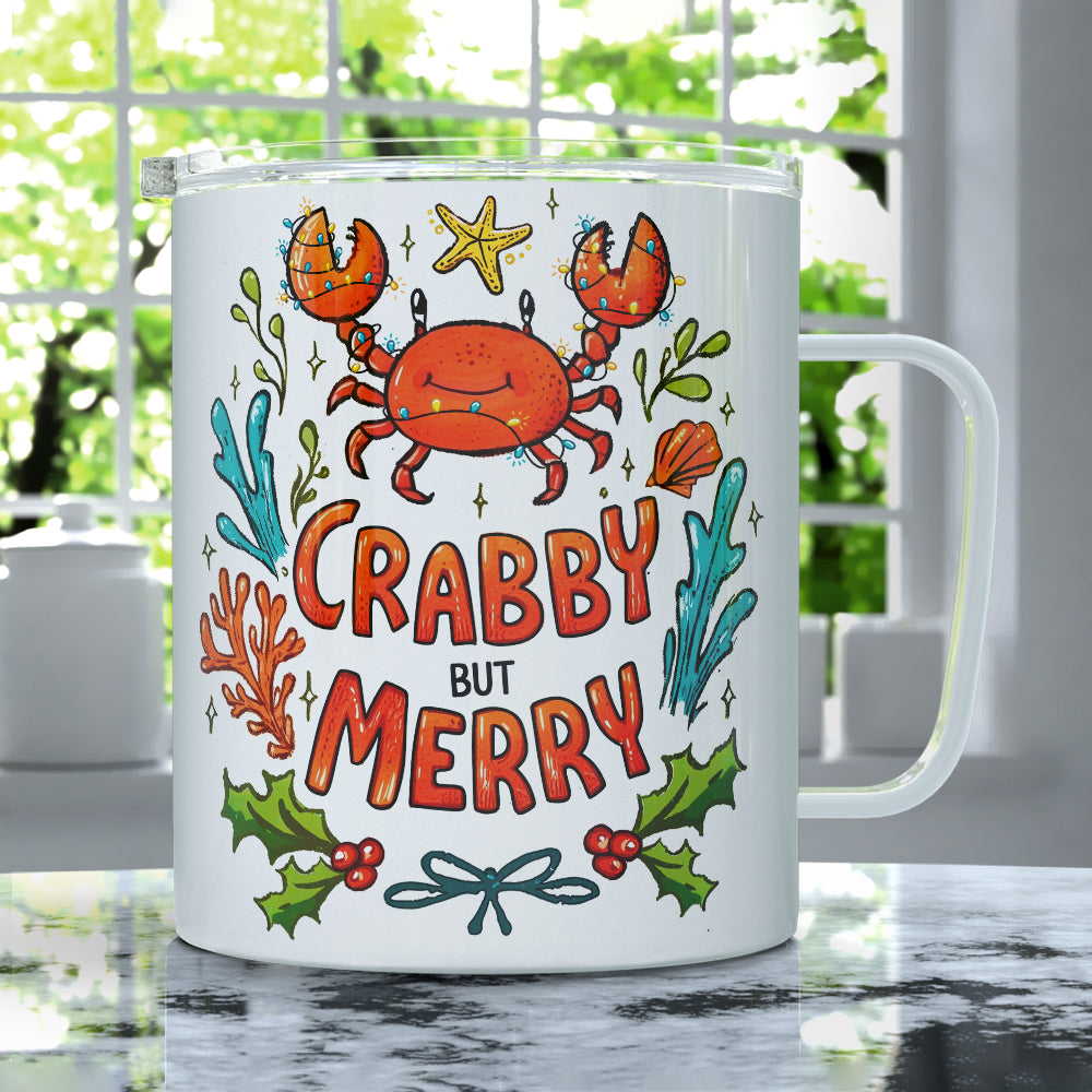 Crabby But Merry Insulated Travel Mug