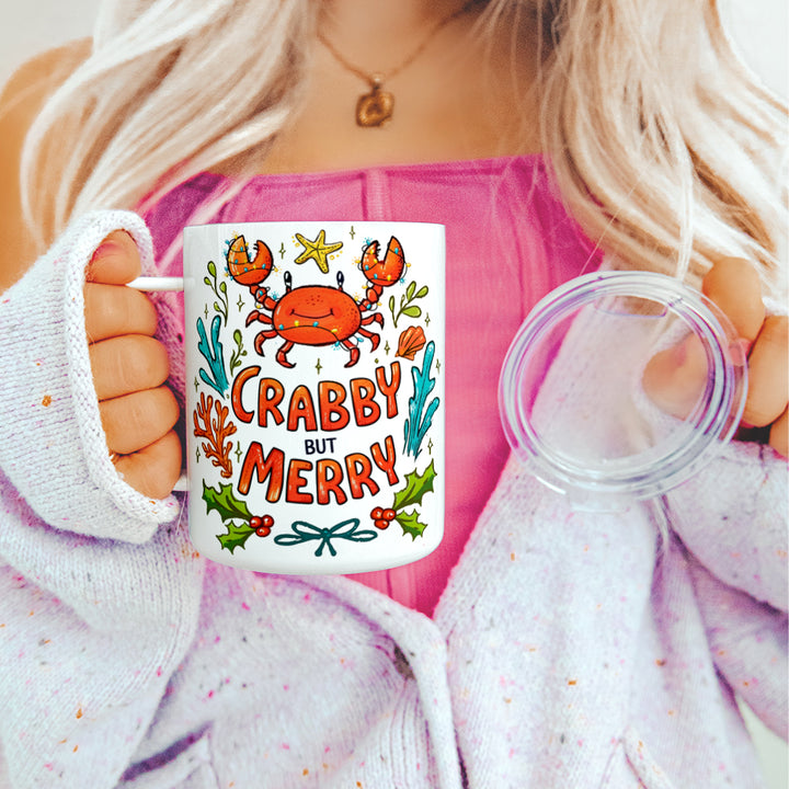 Crabby But Merry Insulated Travel Mug