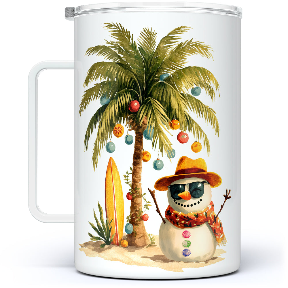 Beach Snowman Insulated Travel Mug