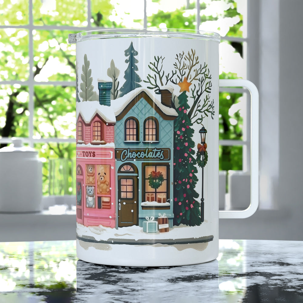 Holiday Storefront Shops Insulated Travel Mug