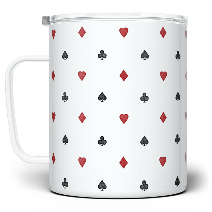 Playing Card Suit Pattern Insulated Travel Mug