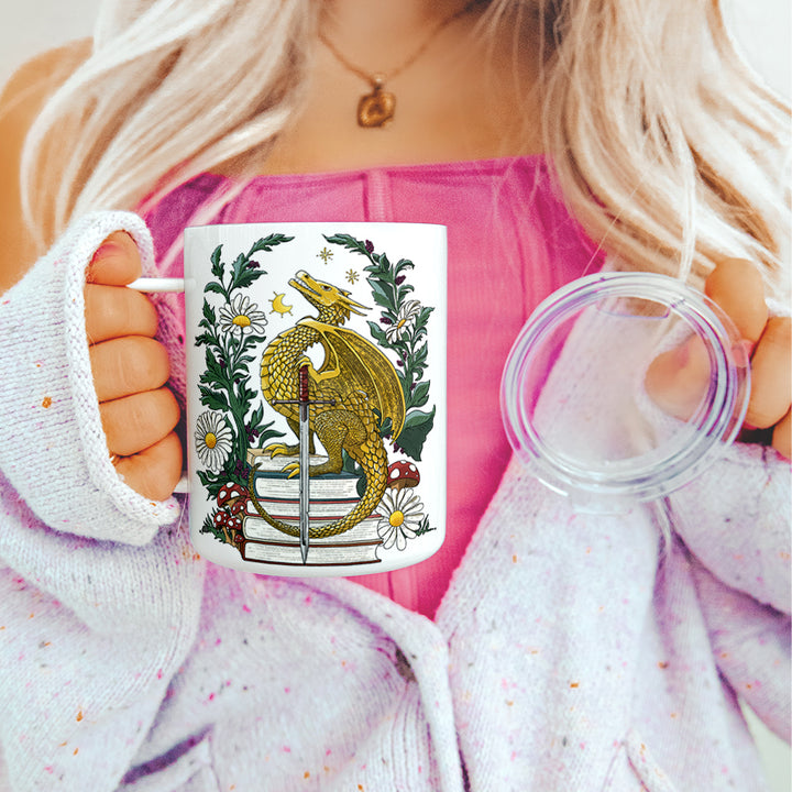 Bookish Dragon Insulated Travel Mug
