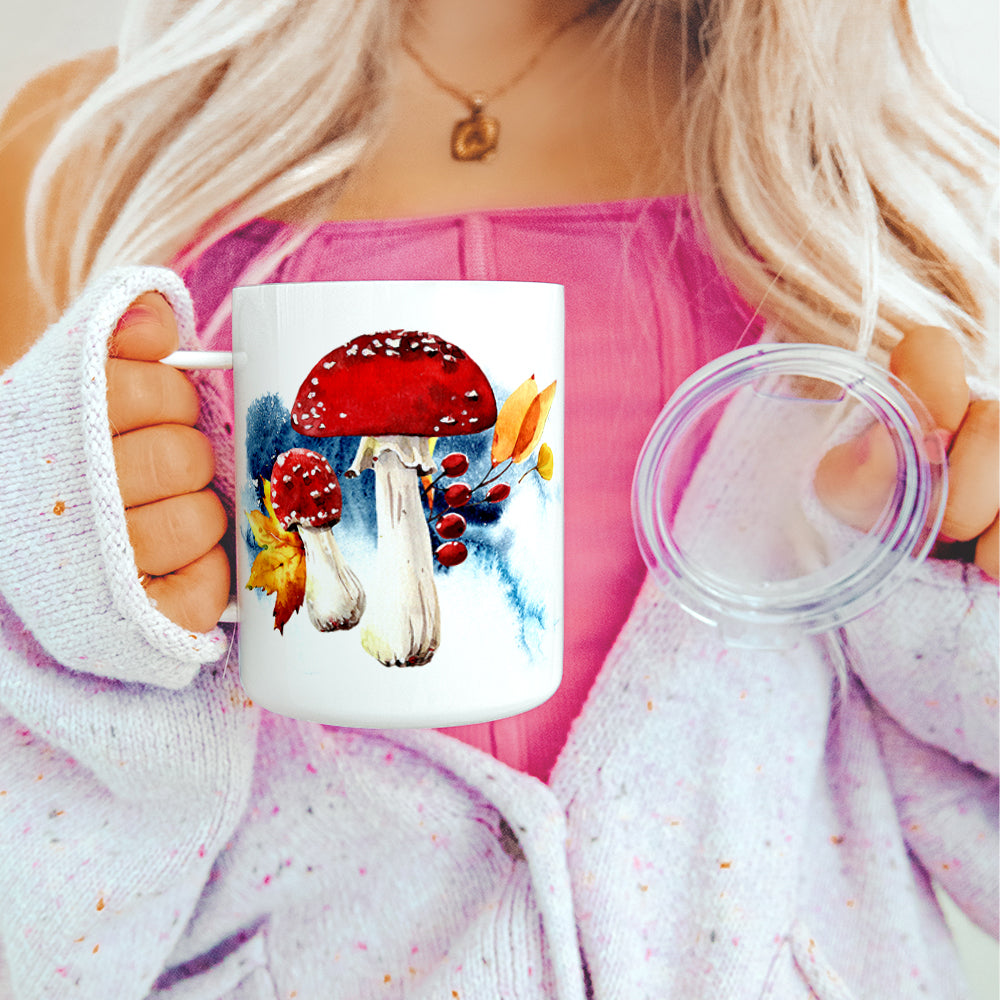 Fall Mushroom Insulated Travel Mug