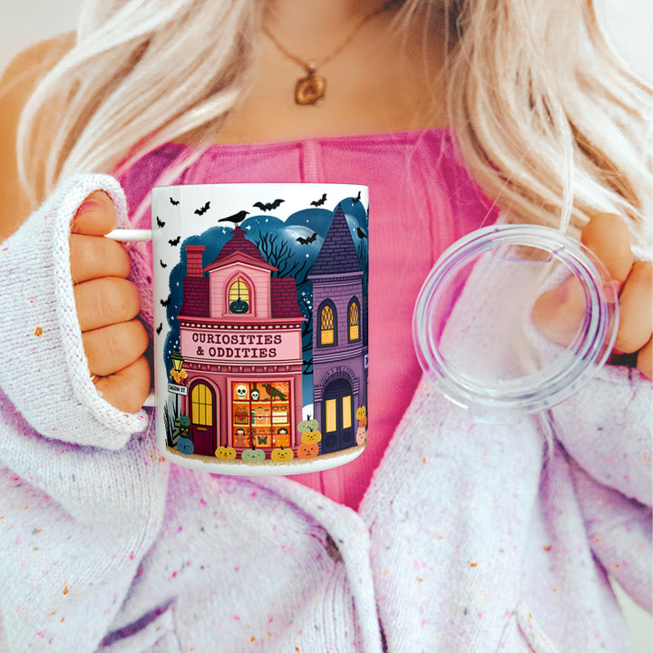 Halloween Storefronts Insulated Travel Mug