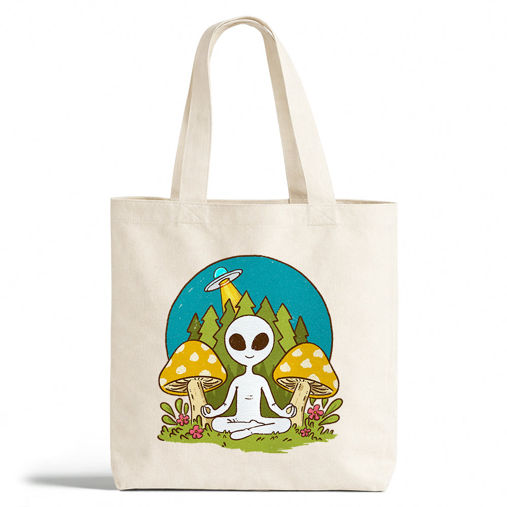 Meditating Alien Tote Bag