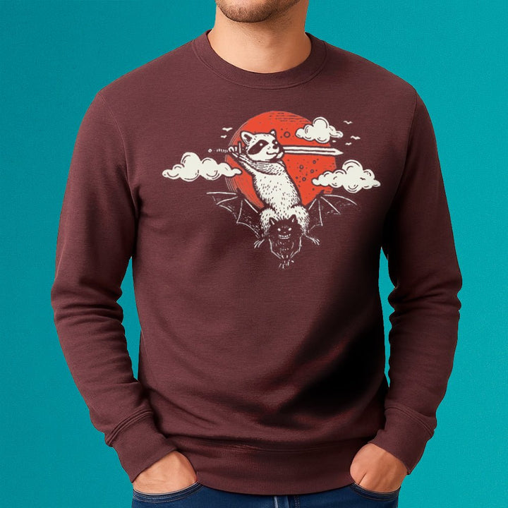 Adventure Raccoon Crewneck Sweatshirt - Loftipop